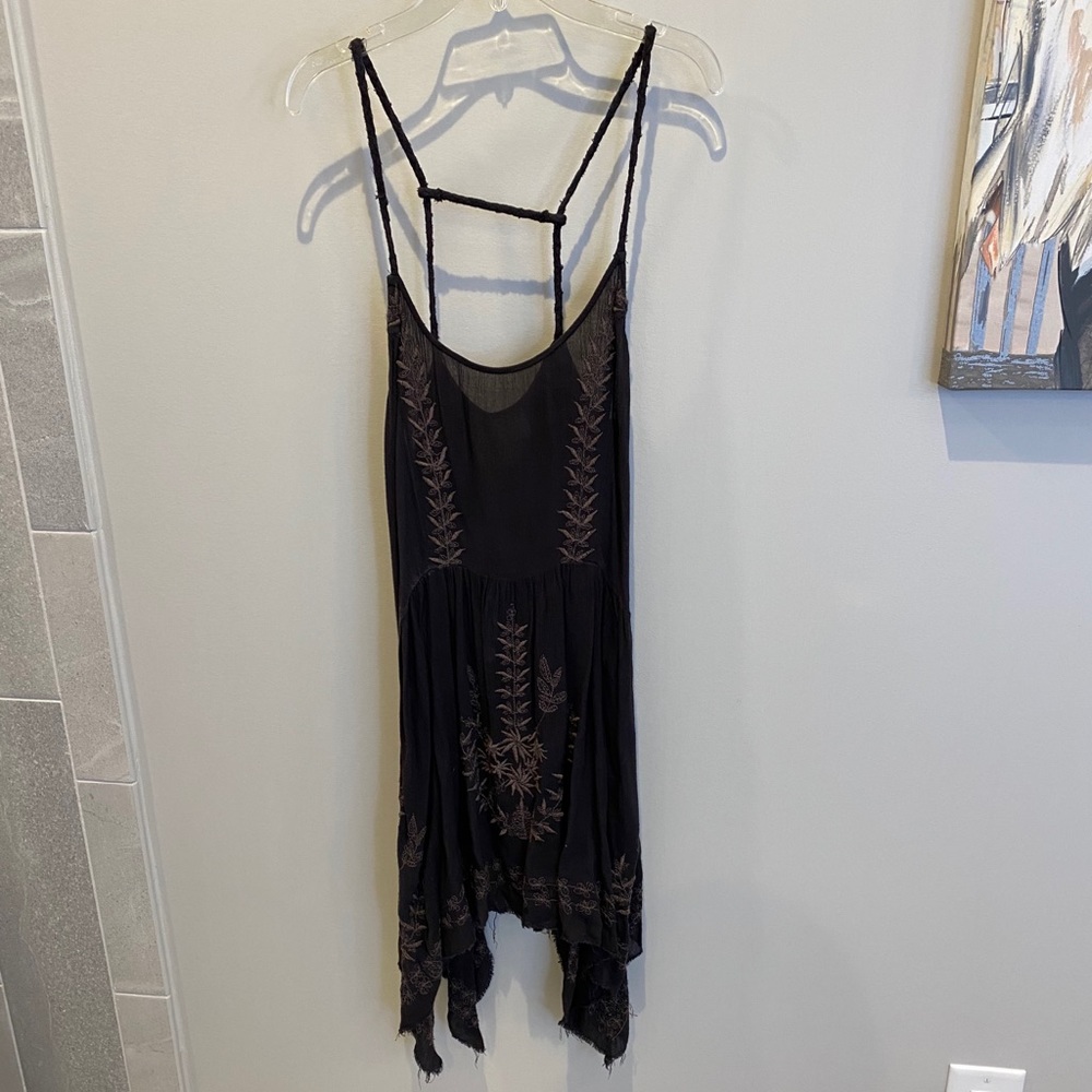 FREE PEOPLE navy blue tank backless shift dress